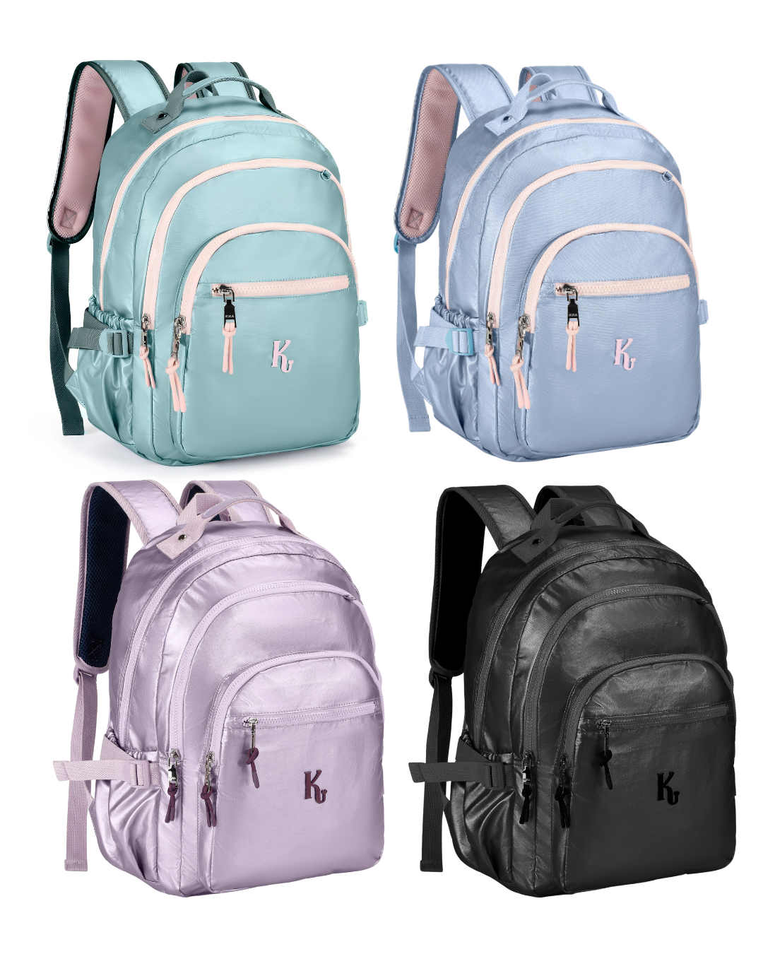 Mochila Kika Feminina Escolar Metalizada Com Chaveiro