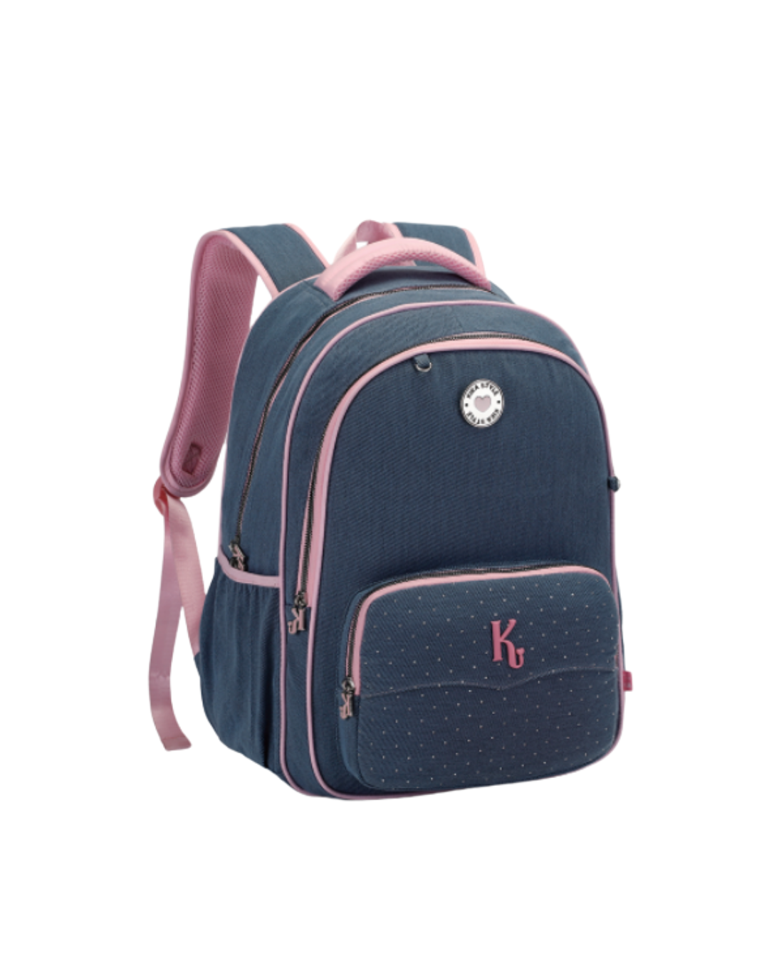 Mochila Jeans Kika Com Glitter Escolar KK2619-M