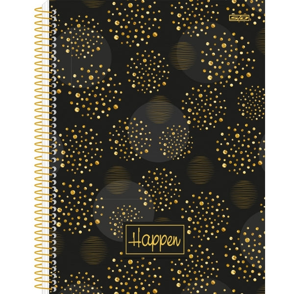 Caderno Universitário Espiral Capa Dura Happen 1 matéria- 80 folhas