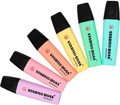 Marca Texto Stabilo Boss Pastel Estojo com 6 Unidades