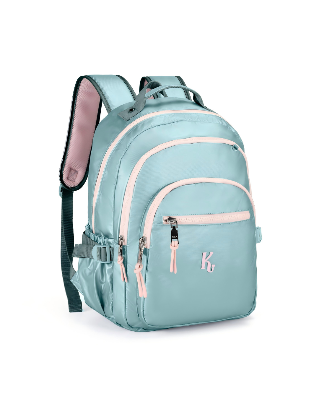 Mochila Kika Feminina Escolar Metalizada Com Chaveiro