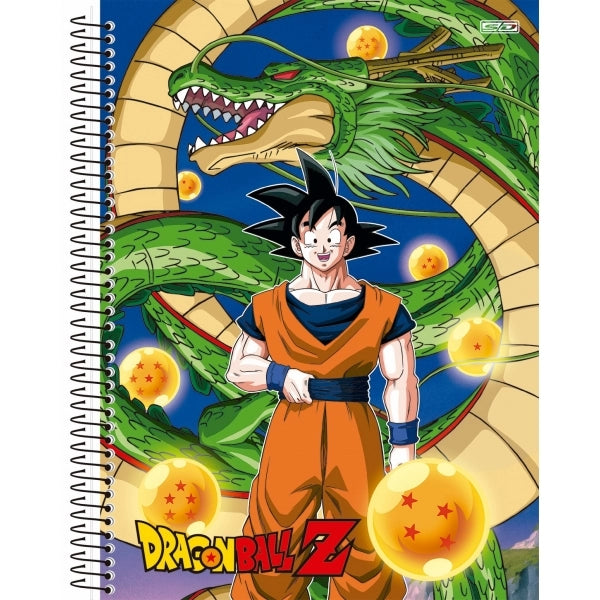 Caderno Universitário Espiral 1M Capa Dura Dragon Ball BF 80 folhas