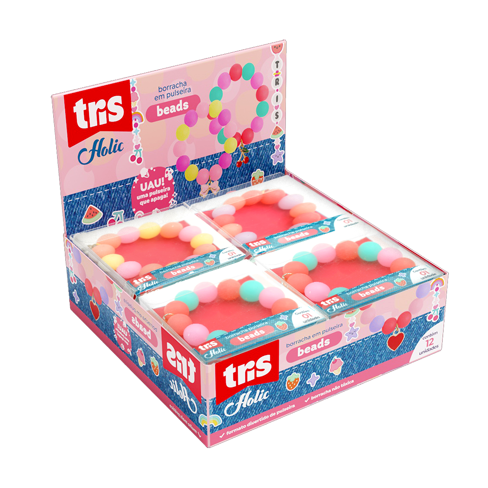 Borracha em Pulseira Beads Holic Charm – Com Pingente Tris