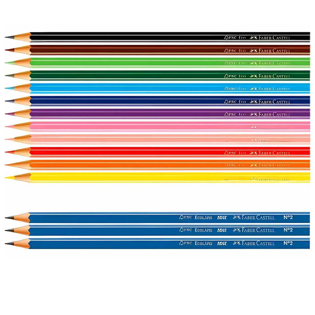 Lápis de Cor Faber Castell 12 Cores + 3 Lápis Grafite - Faber Castell
