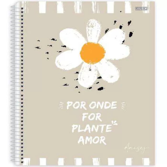 Caderno Universitário Espiral Capa Dura Daisy 1 Matéria