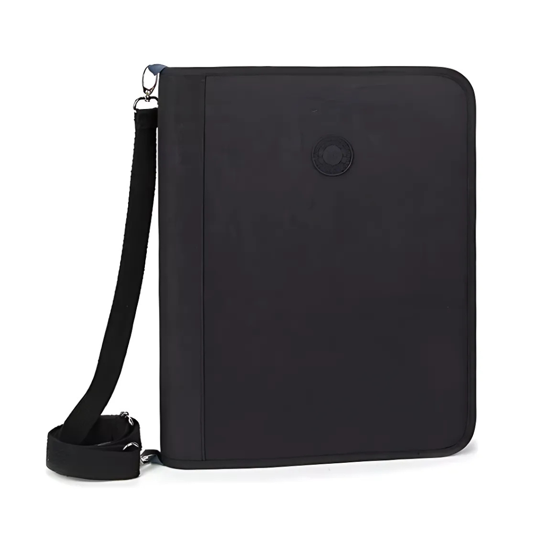 Fichário BakPak Universitário Preto 4 Argolas C/ Zíper BP25F46