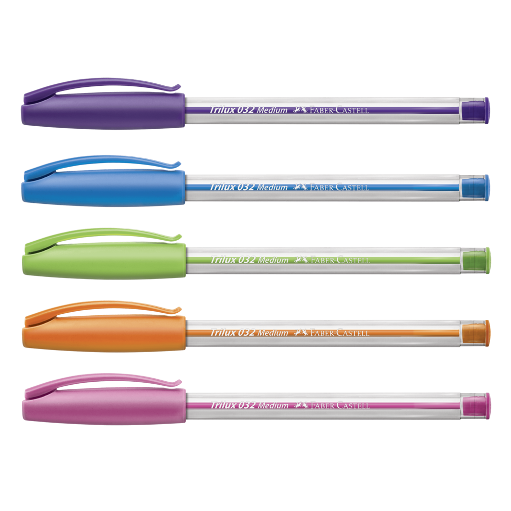 kit Caneta Faber-Castell Trilux 5 Cores Esferográfica