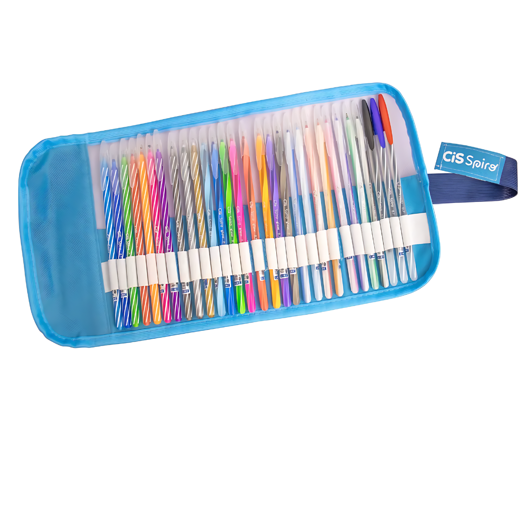 Estojo Cis Spiro Rollerset com 29 canetas