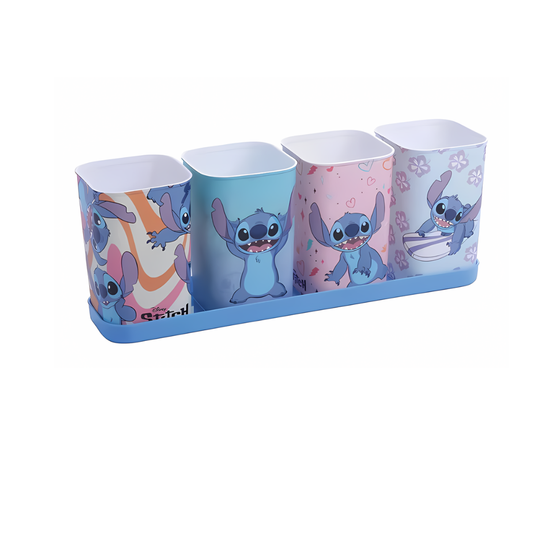 Porta Canetas 5 Peças Stitch Plasútil