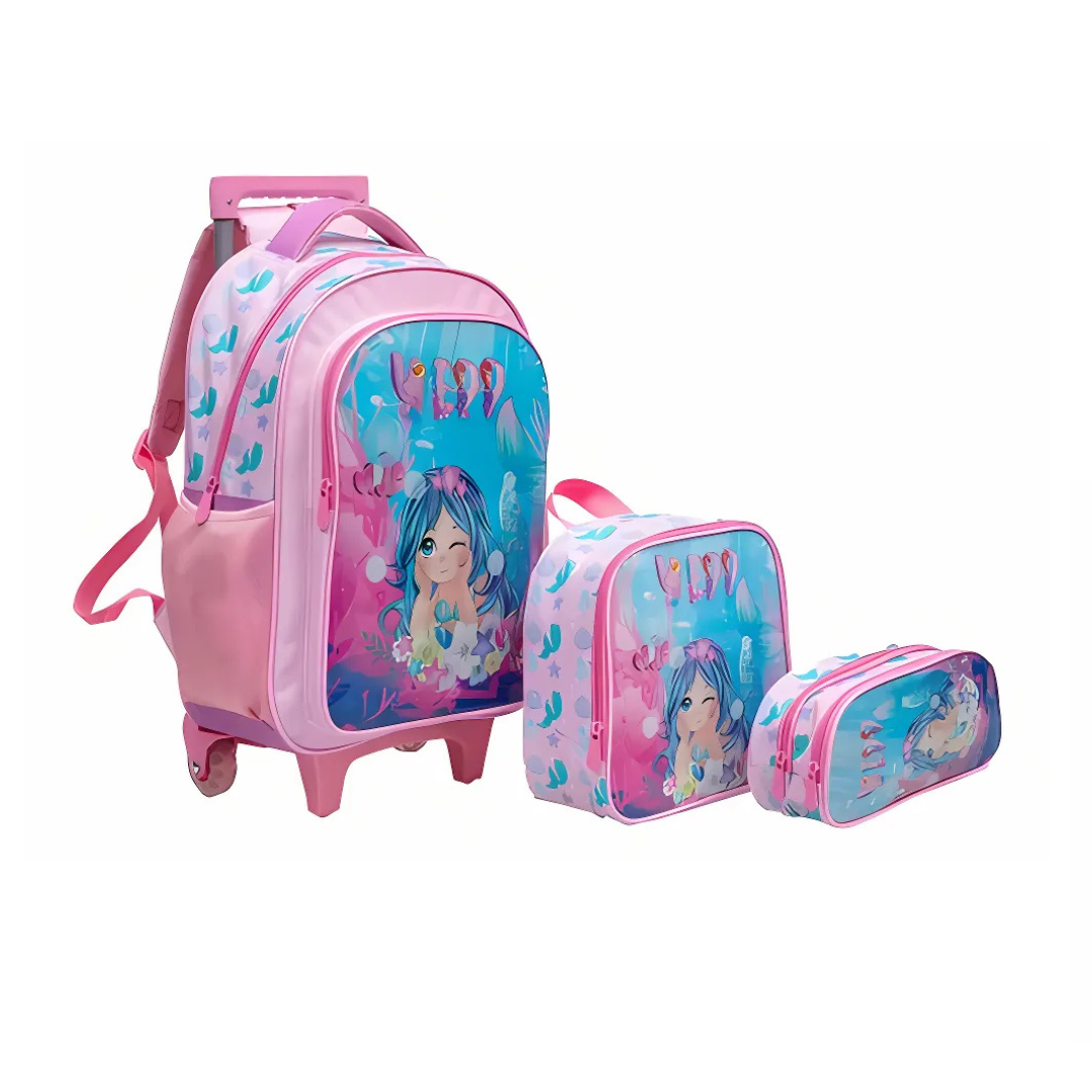 Kit Mochila 3 peças Sereia Yeep MIF5377-C