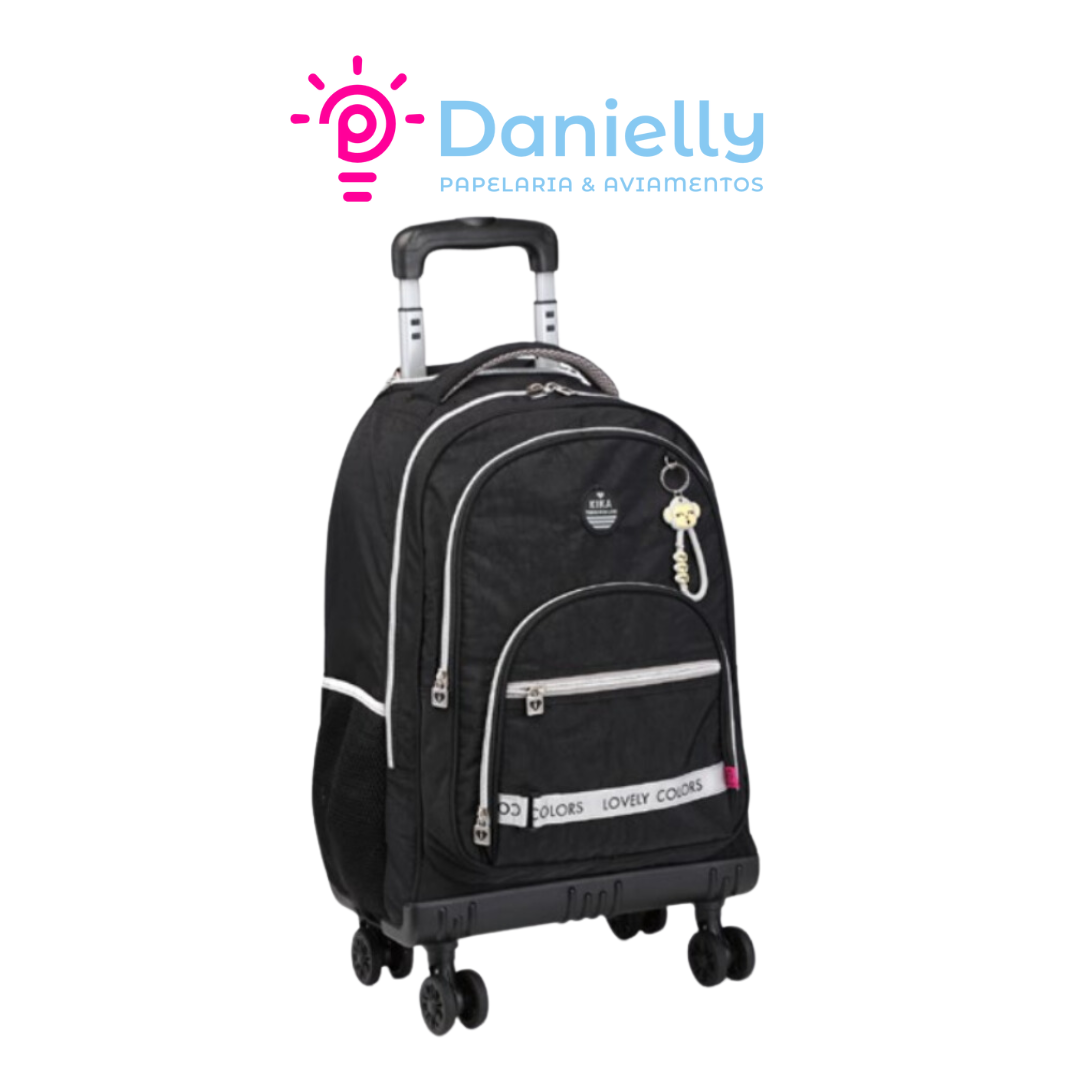 Kit Mochila Kika Cinza Lovely KK2579