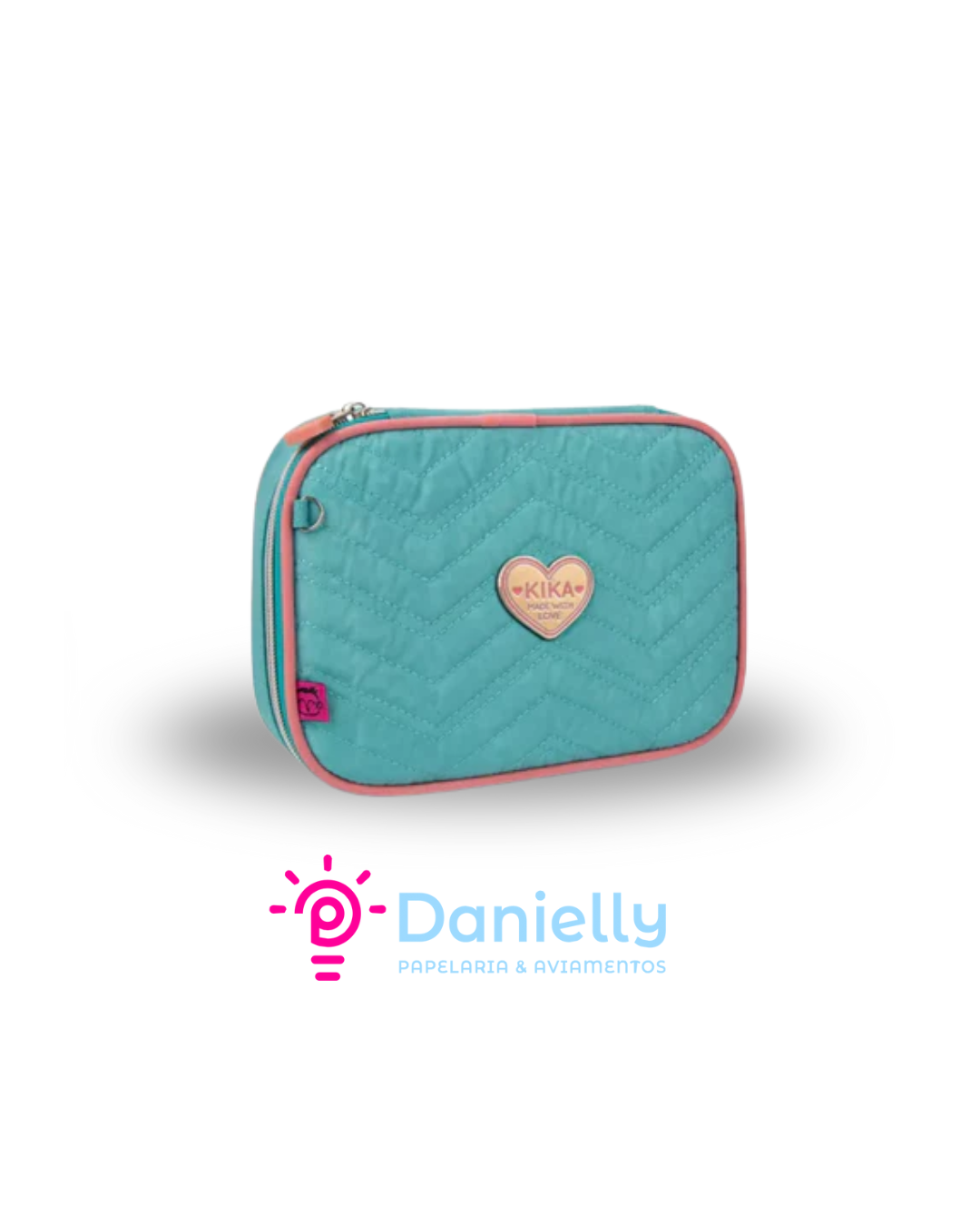 Estojo Box Kika Escolar Verde Água