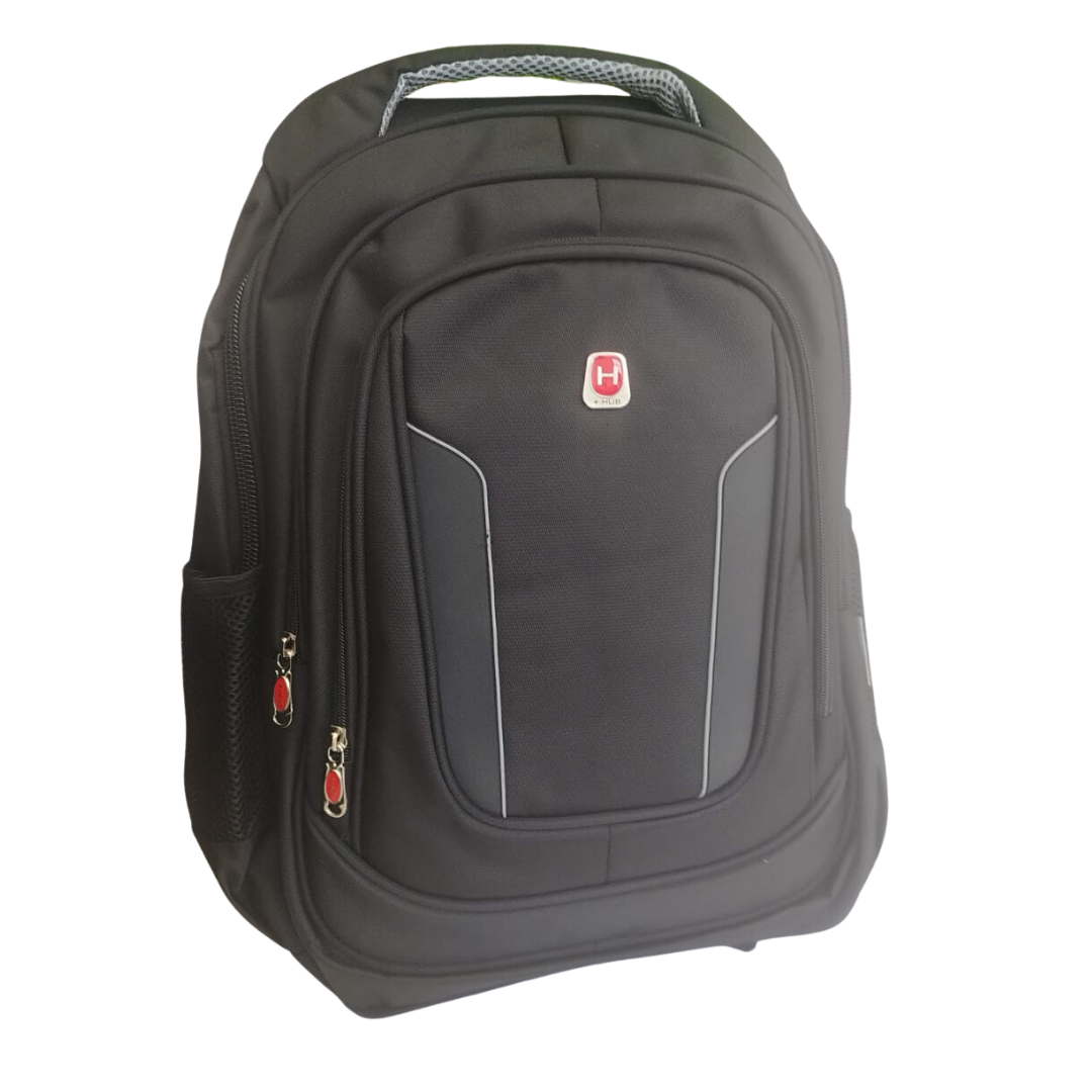Mochila de Costas Hub Masculina Preta com Cinza HB24M71