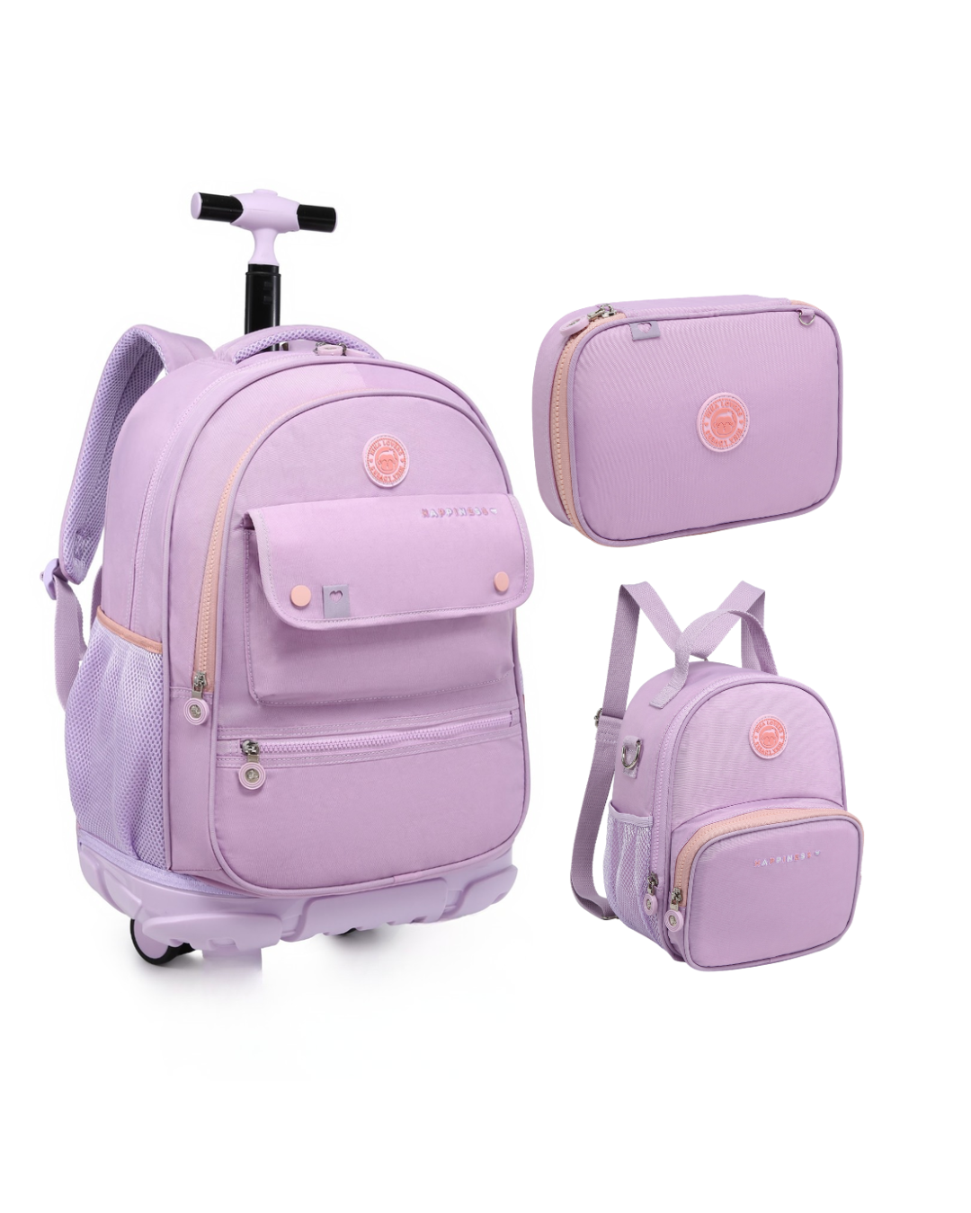 Kit 3 Peças Kika Hapiness Mochila, lancheira e estojo box.