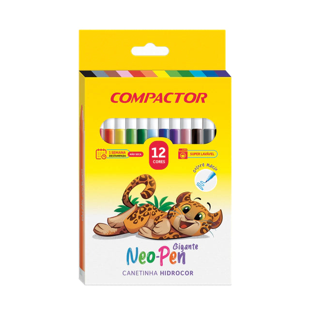 Canetinha Compactor Hidrográfica Neo Pen - com 12 cores