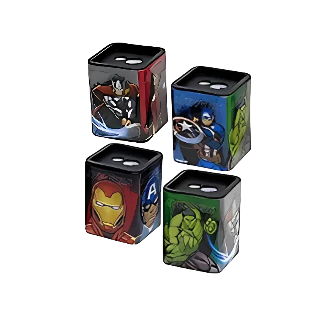 Apontador Molin Metálico Avengers Duplo Quadrado