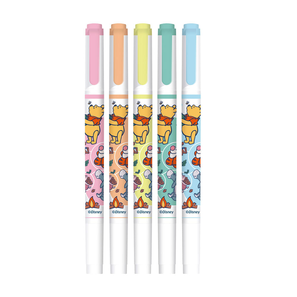 Marca Texto Ursinho Pooh 5 Cores Leo&Leo Ponta Dupla