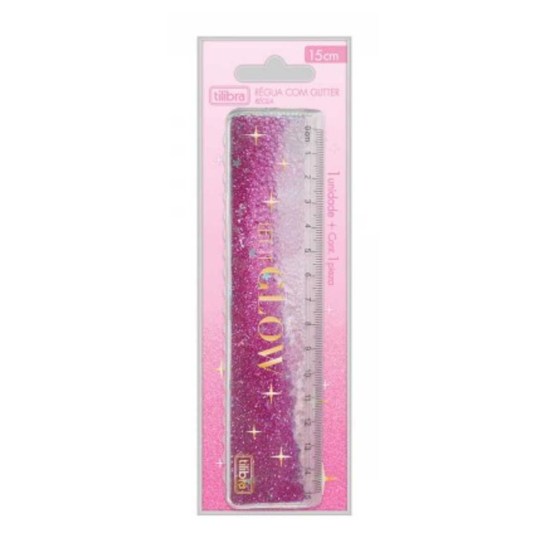 Régua com Glitter 15cm - Tilibra