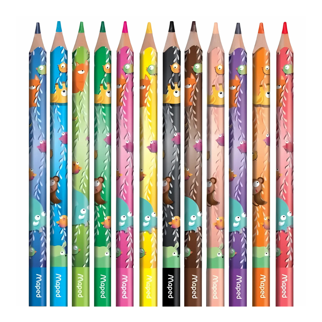 Lápis De Cor Jungle Fever Jumbo 12 Cores – Maped