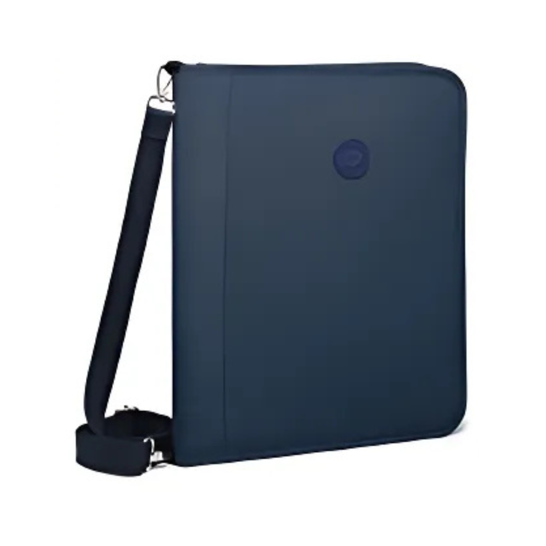 Fichário BakPak Universitário Azul 4 Argolas C/ Zíper BP25F46