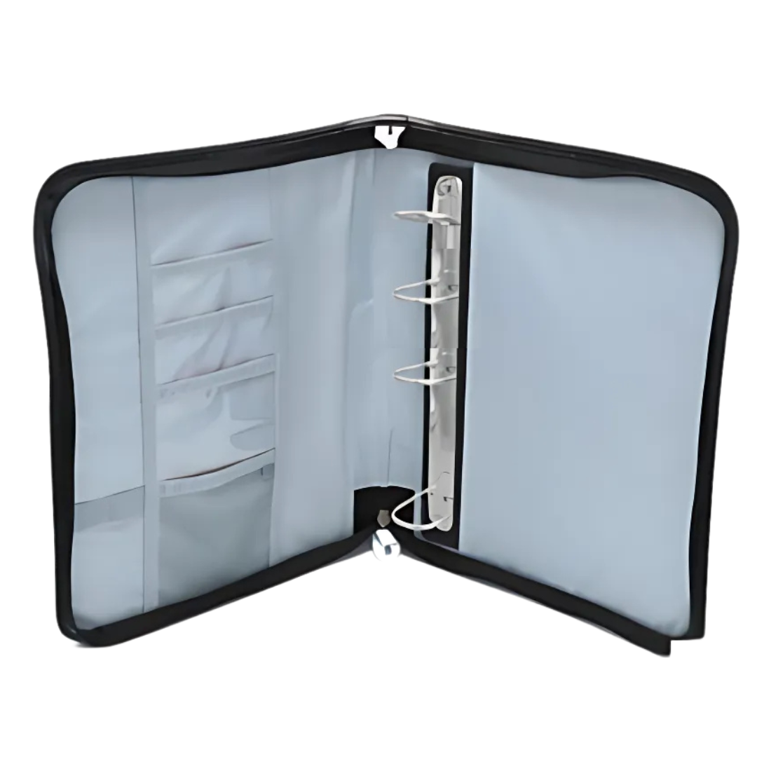 Fichário BakPak Universitário Preto 4 Argolas C/ Zíper BP25F46