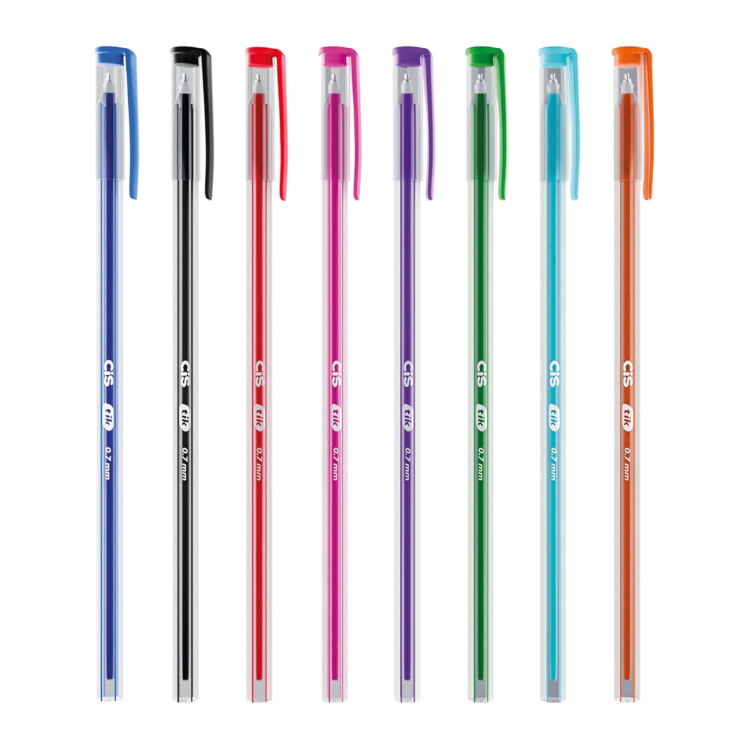 Kit Caneta Esferográfica Cis Tik 8 Cores