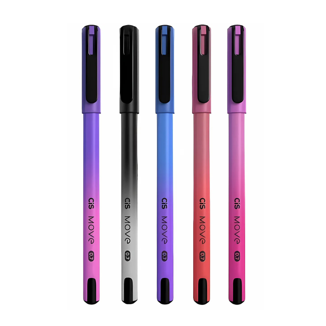 Kit Caneta Cis Move 5 cores Esferográfica