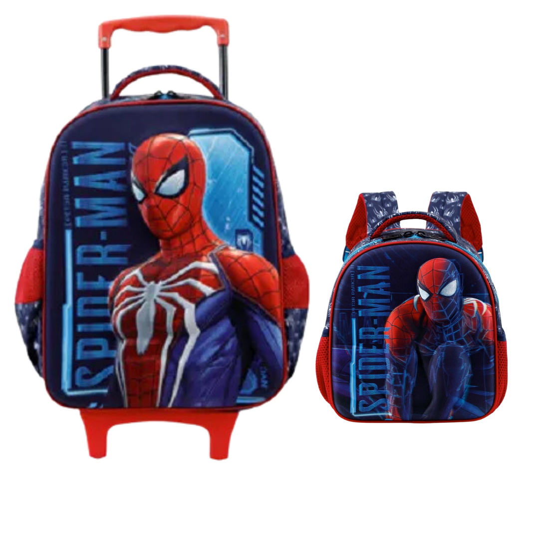 kit Mochila e Lancheira 3D Spider Man - Ref. 11700 Xeryus