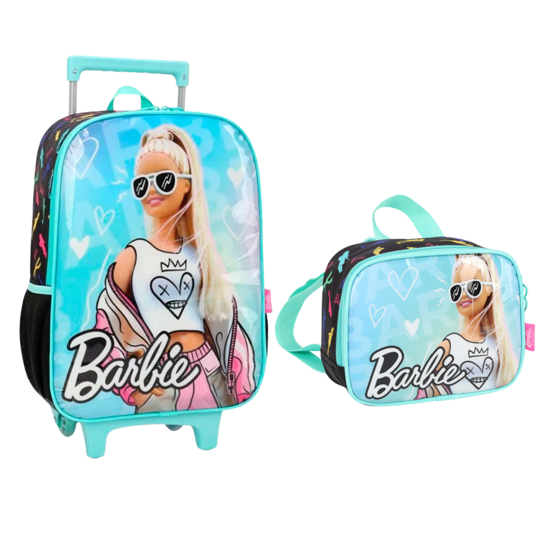 Kit Mochilete + Lancheira Luxcel Barbie Verde -IC39102BB