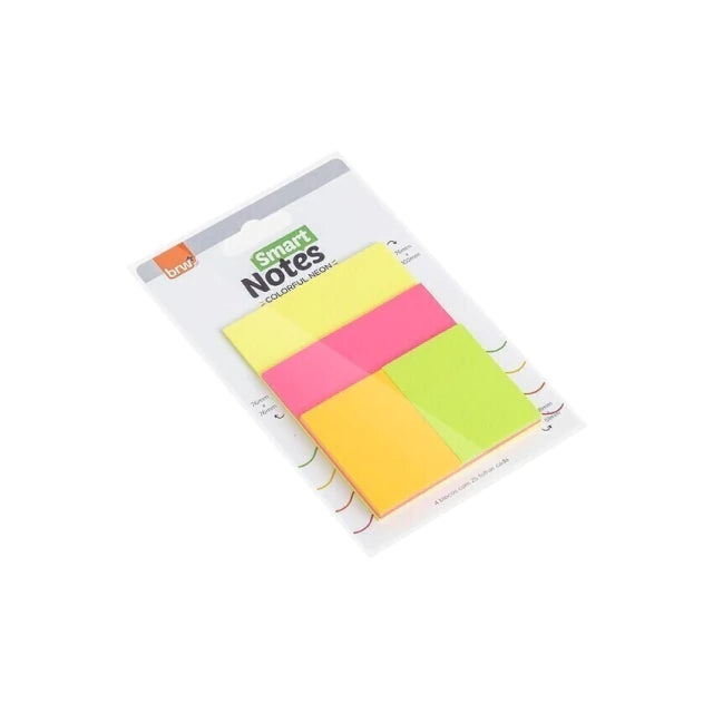 Bloco Adesivo Brw Colorful neon - 25fls - 4 blocos