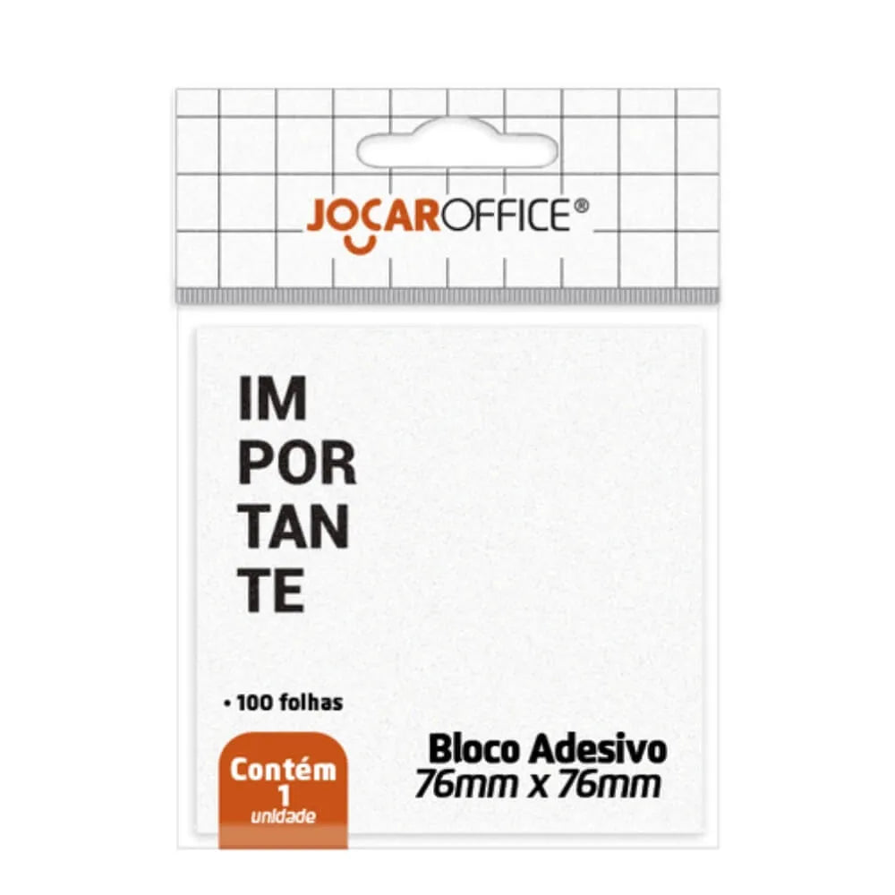 Bloco Adesivo Jocar 76x76mm Branco