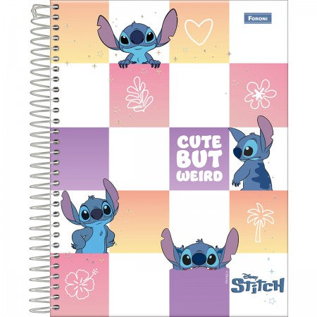 Caderno Colegial Stitch 1 Matéria 80fls
