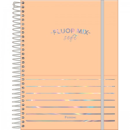 Caderno Colegial Fluor Mix Soft 1 Matéria 80fls