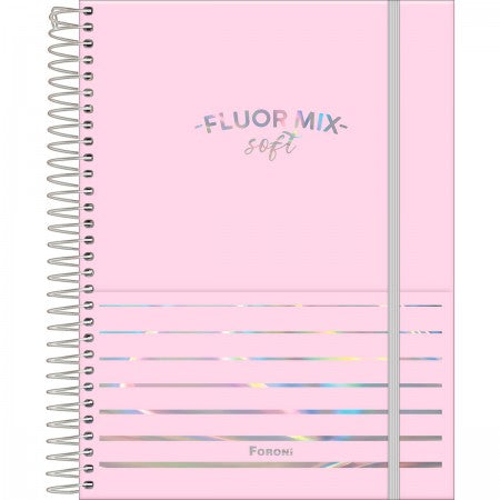Caderno Colegial Fluor Mix Soft 1 Matéria 80fls