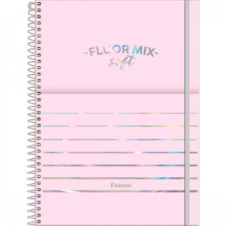 Caderno Universitário Capa PP Fluor Mix Soft 1 matéria-80fls