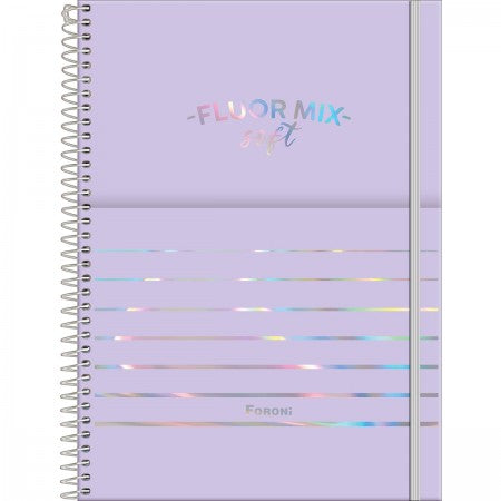 Caderno Universitário Capa PP Fluor Mix Soft 1 matéria-80fls