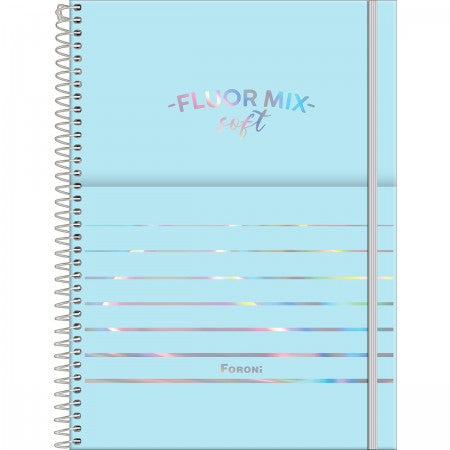 Caderno Universitário Capa PP Fluor Mix Soft 1 matéria-80fls