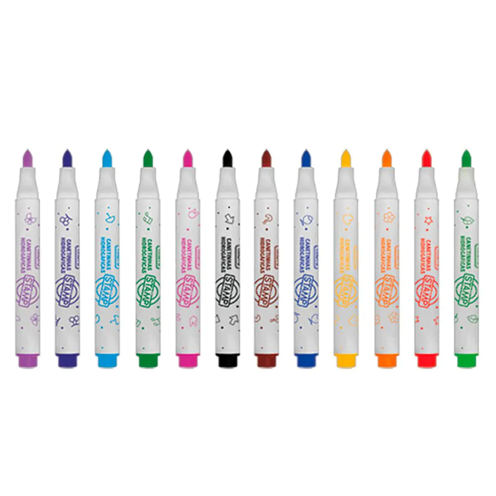 Canetinha Tilibra Hidrográficas Stamp c/12 cores