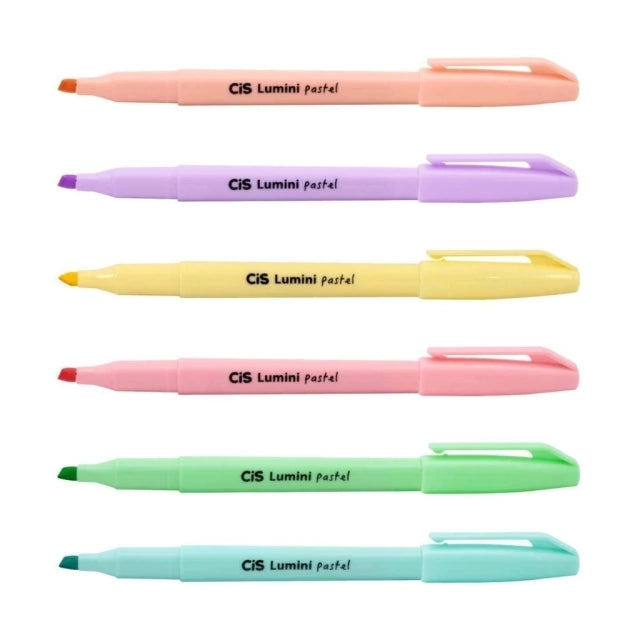 Kit Marca Texto Cis Tons Pasteis Lumini 6 cores