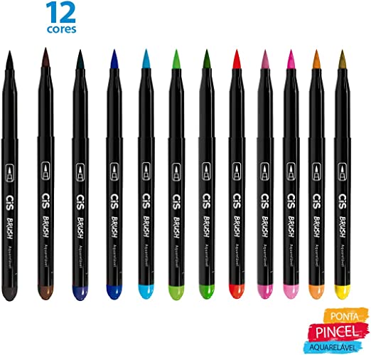 Marcador Artistico Cis Brush 12 Cores