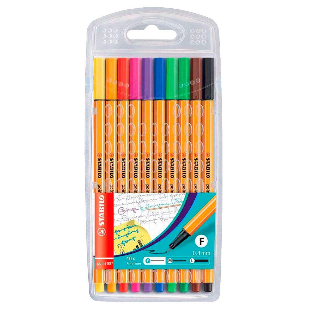 kit Caneta Stabilo Point 88 com 10 Cores