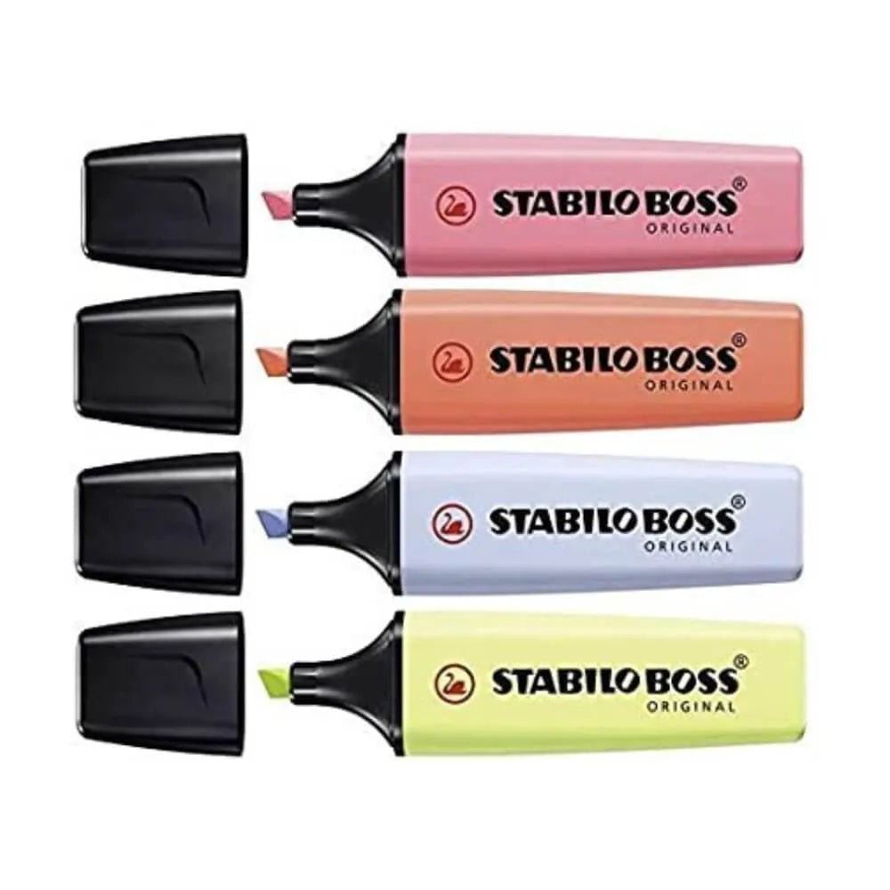 Marca Texto Stabilo Boss Kit com 4 Cores Novas
