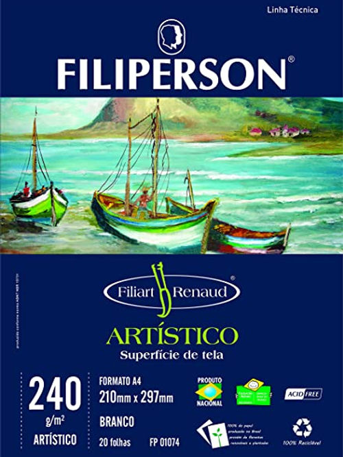 Bloco Desenho A4 240g 20 Folhas Filiart Renaud Artistico  Filiperson