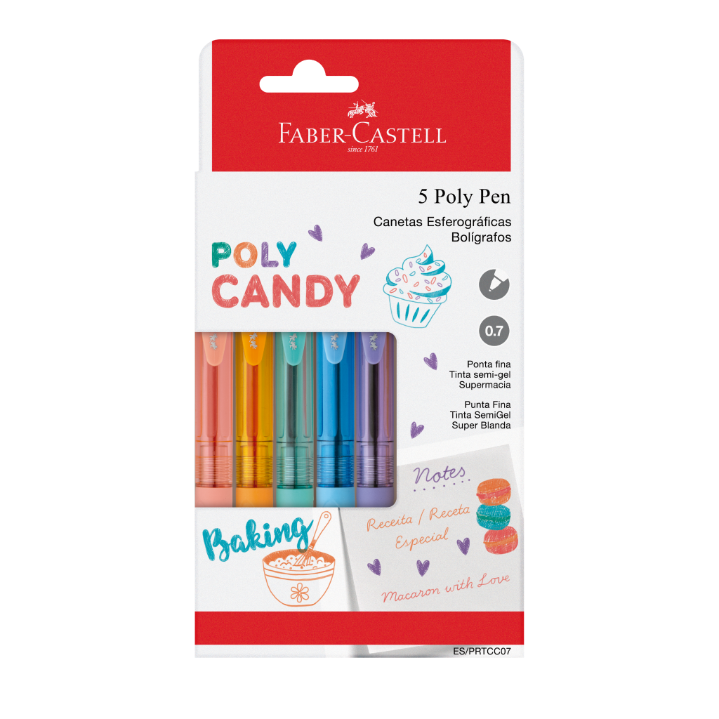 kit Caneta Faber-Castell Poly Candy 5 Cores