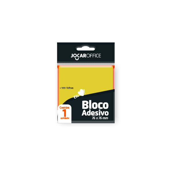 Bloco Adesivo Jocar Office 76Mmx76Mm Amarelo