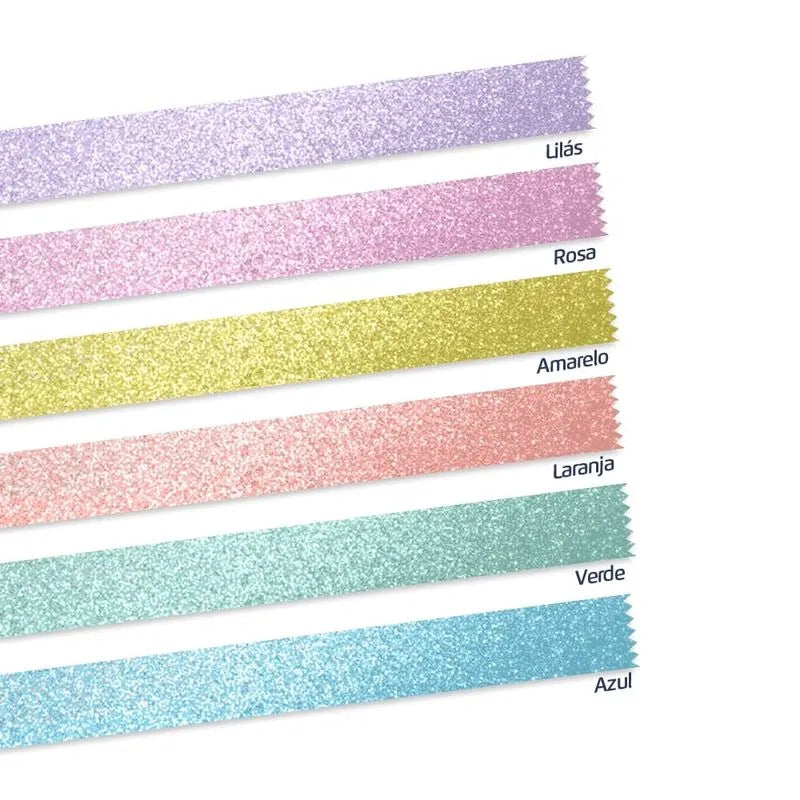 Washi Tape Pastel Trend Brilho Leoarte c/ 6 Und