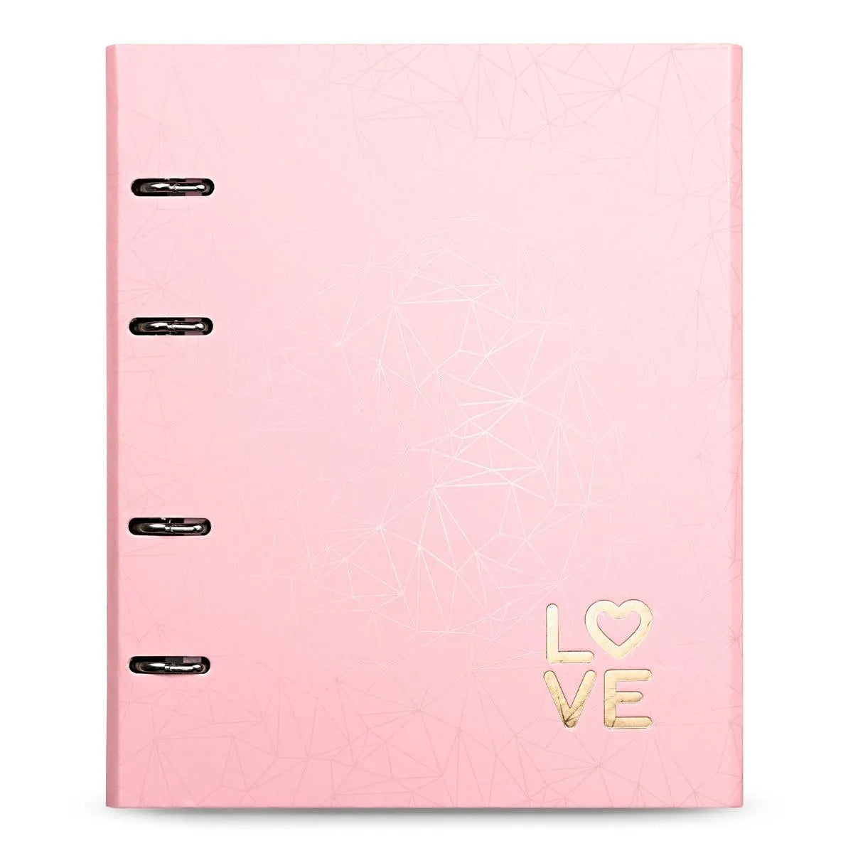 Caderno Fichário Premium Pink Stone Com Aba Argolado Ótima