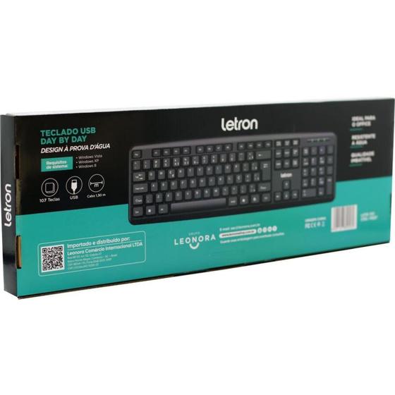 Teclado Usb Letron Pafrão Day By Day Preto