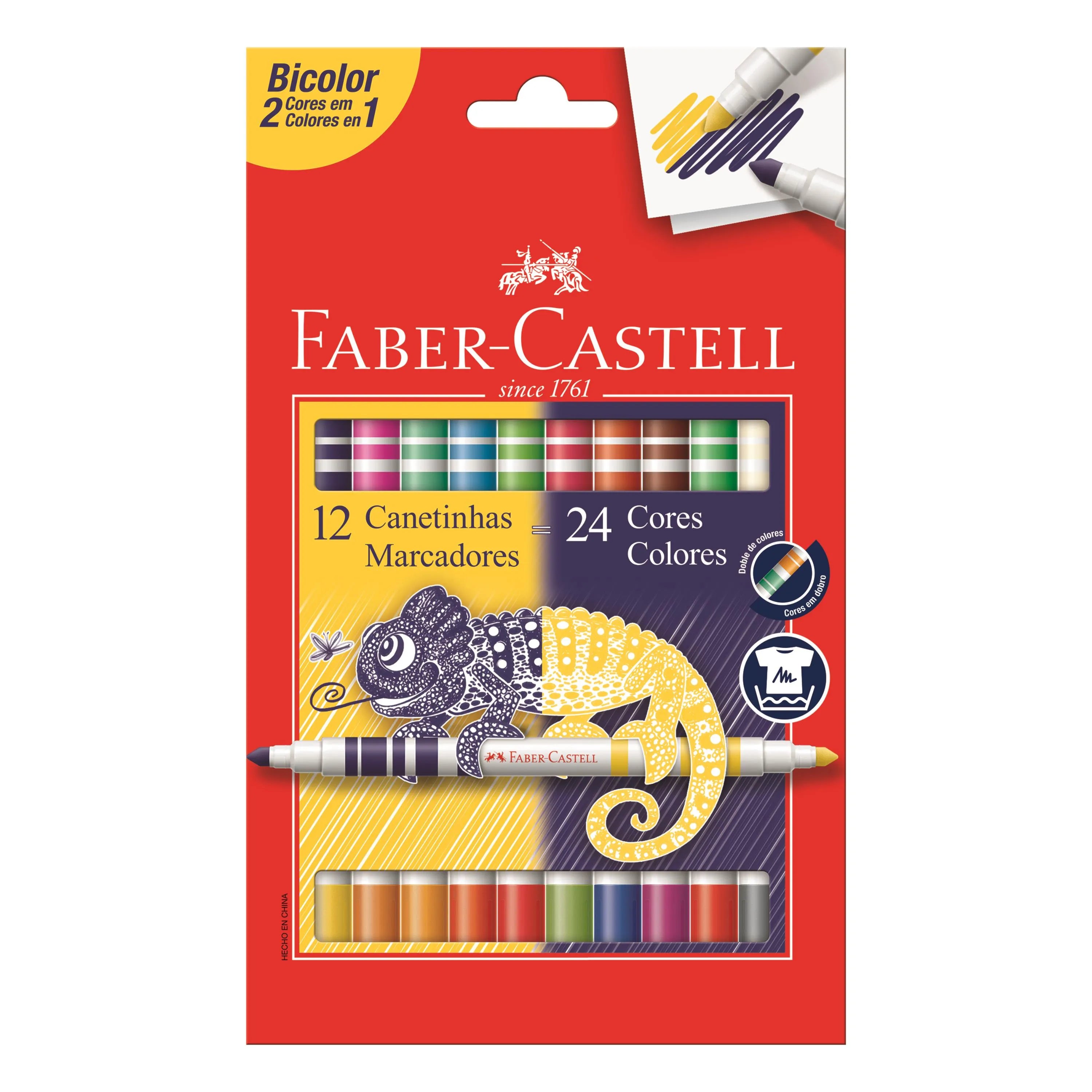 Canetinha Faber-Castell Bicolor 12x24 Cores