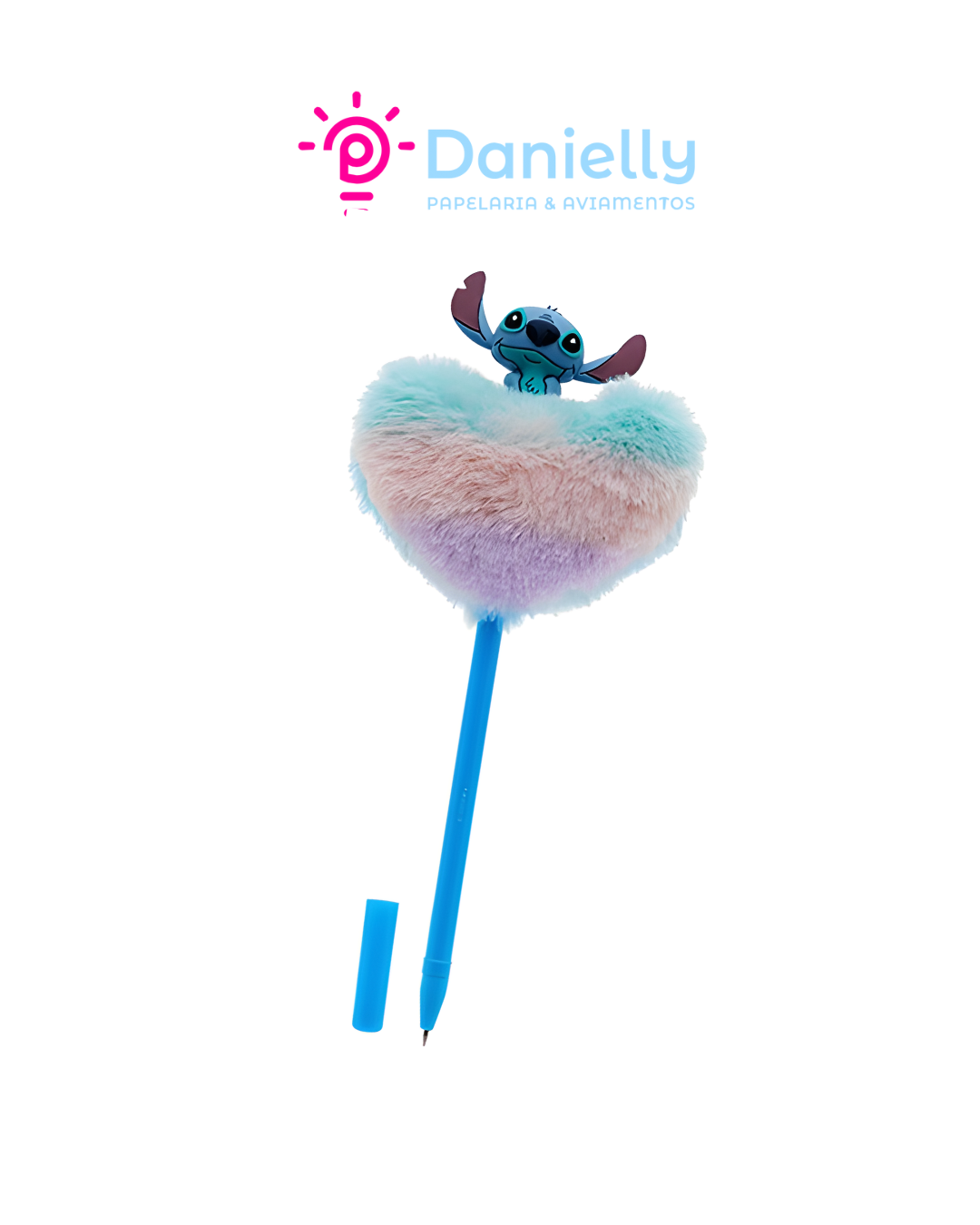 Caneta Esferográfica 0.7 Coração Plush Stitch Molin